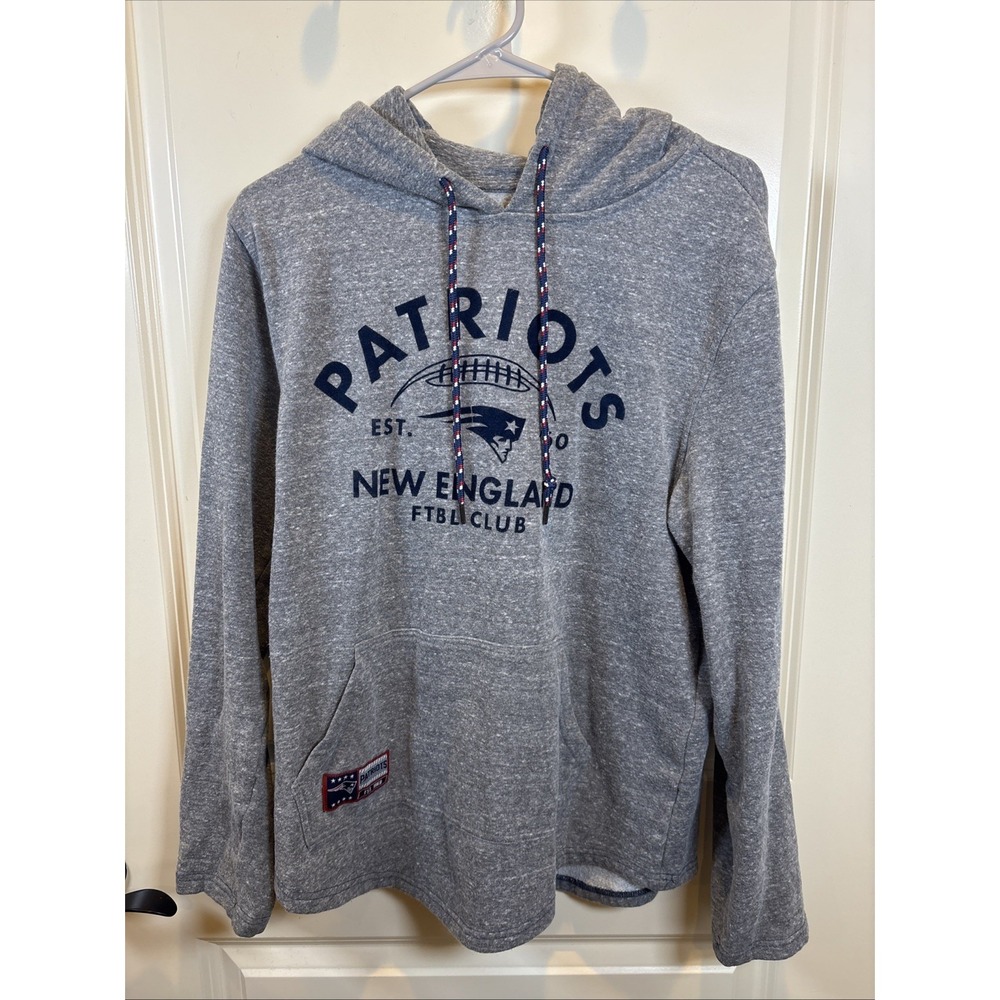 NFL Team Apparel New England Patriots Hoodie Woman Size Medium Gray Sweatshirt